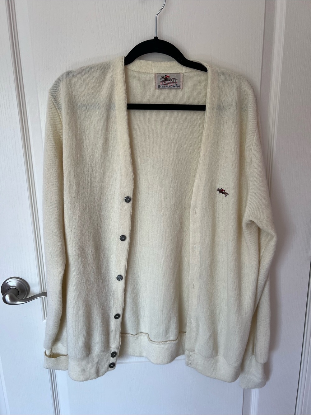 Classic Cream Button-Front Cardigan Sweater